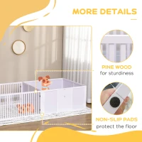 PawHut Whelping Box for Dogs Built for Mother's Comfort, Dog Whelping Pen with Removable Doors, Puppy Playpen for Indoors, Newborn Puppy Supplies & Essentials, 81" x 39" x 20", White(m-7)