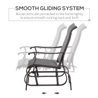 Outsunny Outdoor Glider Chair, Gliders for Outside Patio with Steel Frame and Mesh Fabric for Backyard, Garden, and Porch, Gray(m-4)