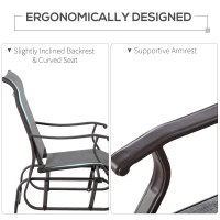 Outsunny Outdoor Glider Chair, Gliders for Outside Patio with Steel Frame and Mesh Fabric for Backyard, Garden, and Porch, Gray(m-7)