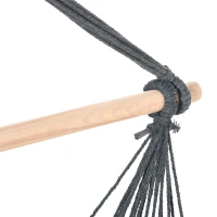 Outsunny Hammock Chair Swing Hanging Macrame Chair Cotton w/ Two Soft Seat Cushions, for Bedroom Indoor Outdoor Ideal Gift for Kids Lover Birthday Present, Dark Grey(m-10)