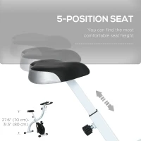 Soozier Foldable & Quiet Exercise Bike with 8-Level Magnetic Resistance, Pulse Sensor, Wheels and LCD Monitor, Black(m-6)