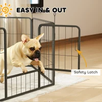 PawHut Heavy Duty Dog Playpen with Door for Small Dogs, 6 Panels, 23.5"H(m-5)