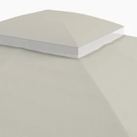 Outsunny 10' x 12' Double-Tier Gazebo Cover, Patio Gazebo Canopy Replacement with Drainage Holes, Light Grey(m-7)