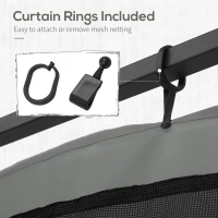 Outsunny Replacement Mosquito Netting for Gazebo 10' x 13' Black Screen Walls for Canopy with Zippers(m-5)