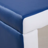 Qaba Kids Sofa Set 2-in-1 Multi-Functional Toddler Table Chair Set 2 Seat Couch Storage Box Soft Sturdy Blue(m-9)