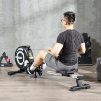Soozier Magnetic Rowing Machine Adjustable Resistance Rower with LCD Digital Monitor Fully Body Health & Fitness for Home Use(m-1)