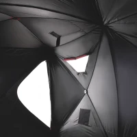 Outsunny 5-8 People Ice Fishing Shelter, Pop-Up Portable Ice Fishing Tent with Carry Bag, Two Doors, Windows and Vents, Ice Shanty for Winter Fishing, Red(m-9)