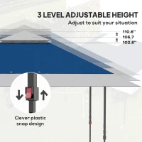 Outsunny 13' x 13' Pop Up Canopy Tent, UPF50+ Tents for Parties, Height Adjustable, with Wheeled Carry Bag and 4 Sand Bags, Navy(m-5)