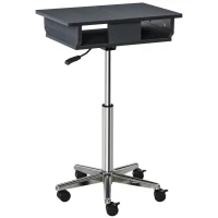 HOMCOM Mobile Laptop Computer Desk Expandable Home Office Table Workstation with Wheels(m-11)