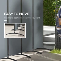 Outsunny Folding Room Divider, Privacy Screen for Patio Backyard Pool Hot Tub, 5.6FT Tall, Dark Grey(m-5)
