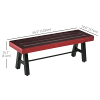 Outsunny 2 Pieces Patio Wooden Bench, Outdoor Garden Bench with Slatted Seat, Front Porch Loveseat for Conservatory, Garden, Poolside, Deck, Brown(m-3)