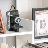 HOMCOM 6-Tier Tall Bookcase, Modern Storage Bookshelf, Display Shelves, Floor Standing Shelving, Display Rack for Living Room, Home Office, White(m-7)