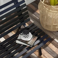 Outsunny Outdoor Bench Patio Bench, Aluminum Lightweight Park Bench with Slatted Seat, Black(m-8)