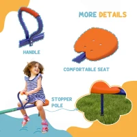 Outsunny Kids Seesaw Swivel with 360 Degrees Rotating, Outdoor Playground Equipment for Backyard, Playground, Multicoloured(m-6)