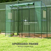 Outsunny Walk-in Portable Greenhouse Small Greenhouse for Outdoors with UV-resistant PE Cover, 6.6' x 2.5' x 5.6' Green(m-4)