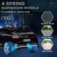 Qaba 12V Battery Powered Kids Electric Car, Audi Q8 etron Sportback Licensed Ride on Car w/ Remote Control, Black(m-9)