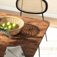 HOMCOM Folding Dining Table, Extendable Kitchen Table for Small Spaces with Storage Shelf and 6 Wheels, Rustic Brown(m-10)