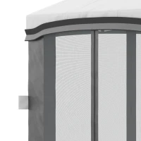 Outsunny 10' x 10' Pop Up Canopy Tent with Netting, Instant Tents for Parties, Height Adjustable, with Wheeled Carry Bag and 4 Sand Bags for Outdoor, Garden, Patio, Gray(m-9)