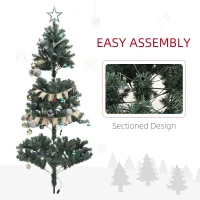 HOMCOM 6ft Artificial Prelit Christmas Tree with 150 Warm White LED Lights, Xmas Tree for Home Office Holiday(m-7)