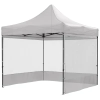 Outsunny 10' x 10' Pop Up Canopy Tent Gazebo with Wheeled Carry Bag and Sides, Height Adjustable for Outdoor, Patio, Garden(m-2)