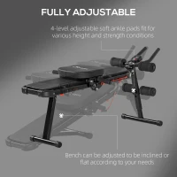 Soozier Multi-Purpose Ab Workout Equipment, Foldable Ab Machine, Adjustable Sit Up Bench & Weight Bench, Abdominal Cruncher with Resistance Bands & LCD Display(m-6)
