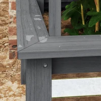 Outsunny Wooden Raised Garden Bed with Trellis, Galvanized Planter Box Elevated Garden Bed for Garden, Patio, Gray(m-8)