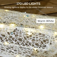 Outsunny Outdoor Lighted Deer Xmas Decor, Light Up Reindeer Christmas Decoration w/ 170 LED Lights for Holiday, Garden, White(m-4)