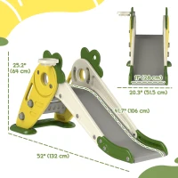 Qaba 3 in 1 Foldable Toddler Slide with Basketball Hoop, Climber, for 1-3 Years Old, Yellow(m-3)