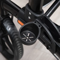 HOMCOM Aluminum Rollator Walker for Seniors and Adults with 10'' Wheels FSA HSA Eligible, Seat and Backrest, Folding Rolling Walker with Adjustable Handle and Storage Bag, Support up to 300lbs, Black(m-9)