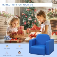 Qaba 2-in-1 Convertible Table and Chair Set for Boys Girls for Boys Girls, Blue(m-5)
