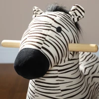 Qaba Zebra Shaped Kids Rocking Horse with Realistic Sound for 2-4 Years, Black(m-9)