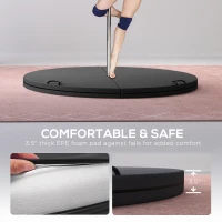 Soozier Foldable Crash Mat, Pole Padding with Carrying Handles and EPE Foam for Dance Training and Exercise, Black(m-5)