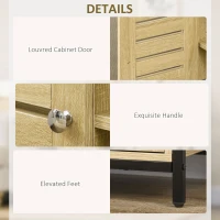 HOMCOM Industrial Sideboard Buffet Cabinet, Kitchen Storage Cabinet w/ Open Shelves, 2 Door Cupboards for Living Room, Natural(m-6)