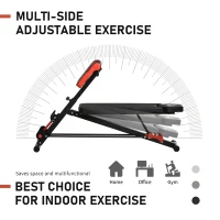 Soozier Adjustable Weight Bench Roman Chair Exercise Training Multi-Functional Hyper Extension Bench Dumbbell Bench Ab Sit up Decline Flat Black and Red(m-4)