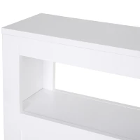 HOMCOM 6.25" x 20.5" x 28.25" Wood Rolling Narrow Bathroom Side Storage Cabinet - White(m-8)