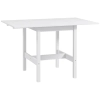 HOMCOM Solid Wood Kitchen Table, Farmhouse Drop Leaf Tables for Small Spaces, Folding Dining Table, White(m-2)