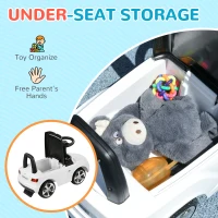 Qaba Bentley Bentayga Licensed Baby Car Foot To Floor with Horn Music, Under-Seat Storage, for 18-36 Months, White(m-6)