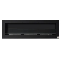 HOMCOM Ethanol Fireplace, 47.25" Wall-Mount 0.3 Gallon Steel 215 Sq Ft., Burns up to 3 Hours, Black(m-11)