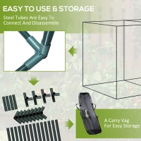 Outsunny 10 x 6.5ft Crop Cage, Garden Plant Protector with Two Zippered Doors, Storage Bag and Ground Stakes, Green(m-5)