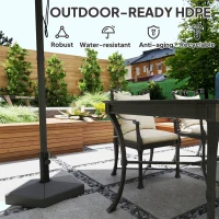 Outsunny Patio Umbrella Base Holder, Heavy Duty Outdoor Umbrella Stand Base, Filled Up to 42lbs with Stand or 33lbs with Water for Garden, Poolside, Black(m-6)