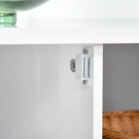 HOMCOM Modern Sideboard Storage Cabinet Floor Cupboard Kitchen Buffet TV Console with Framed Doors for Entryway, Living Room, Dining Room, White(m-10)