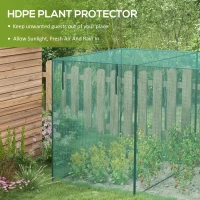 Outsunny 10 x 6.5ft Crop Cages for Garden, Plant Protectors from Animals with Two Zippered Doors and Storage Bag, Green(m-4)