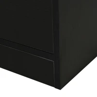 HOMCOM Computer Desk with Printer Cabinet, L-Shaped Corner Desk with Storage, Study PC Workstation for Home Office, Black(m-9)