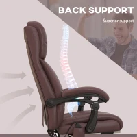 Vinsetto Executive Massage Office Chair with 4 Vibration, Computer Desk Chair, PU Leather Heated Reclining Chair with Adjustable Height, Swivel Wheels, Brown(m-5)