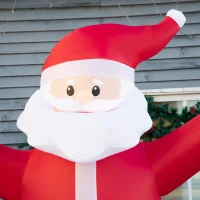 Outsunny 8ft Inflatable Christmas Santa Claus Holds Light Sign of Blessings, Blow-Up Outdoor LED Yard Display for Lawn Garden Party(m-9)