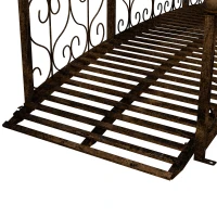 Outsunny 7' Metal Arch Garden Bridge Arc Footbridge with Side Railings Decorative Scrollwork, Bronze(m-9)