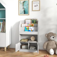Qaba Toy Storage Cabinet, Kids Bookcase Children's Bookshelf for Kids Room, Bedroom, Playroom, Nursery, Gray(m-7)