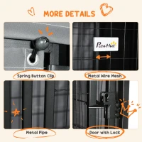 PawHut 4' x 4' x 6' Outdoor Dog Kennel with Waterproof Canopy, Removable Windproof Walls, Dog Run Exercise Pen for Small & Medium Dogs, Chickens, Ducks(m-8)