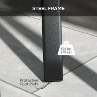 Outsunny Rectangle Patio Dining Table for 4 People with Steel Legs, Metal Tabletop for Garden, Backyard, Lawn, Balcony, Black(m-5)