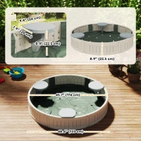 Outsunny Kids Outdoor Sandbox with Cover Waterproof Oxford Canopy, Bottom Fabric Liner for 3-12 years old, Backyard, Cream White(m-3)